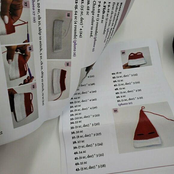 Christmas Cats Crochet Kit Holiday Animal Plush Gnome Hats Acrylic Yarn Medium - Picture 13 of 16